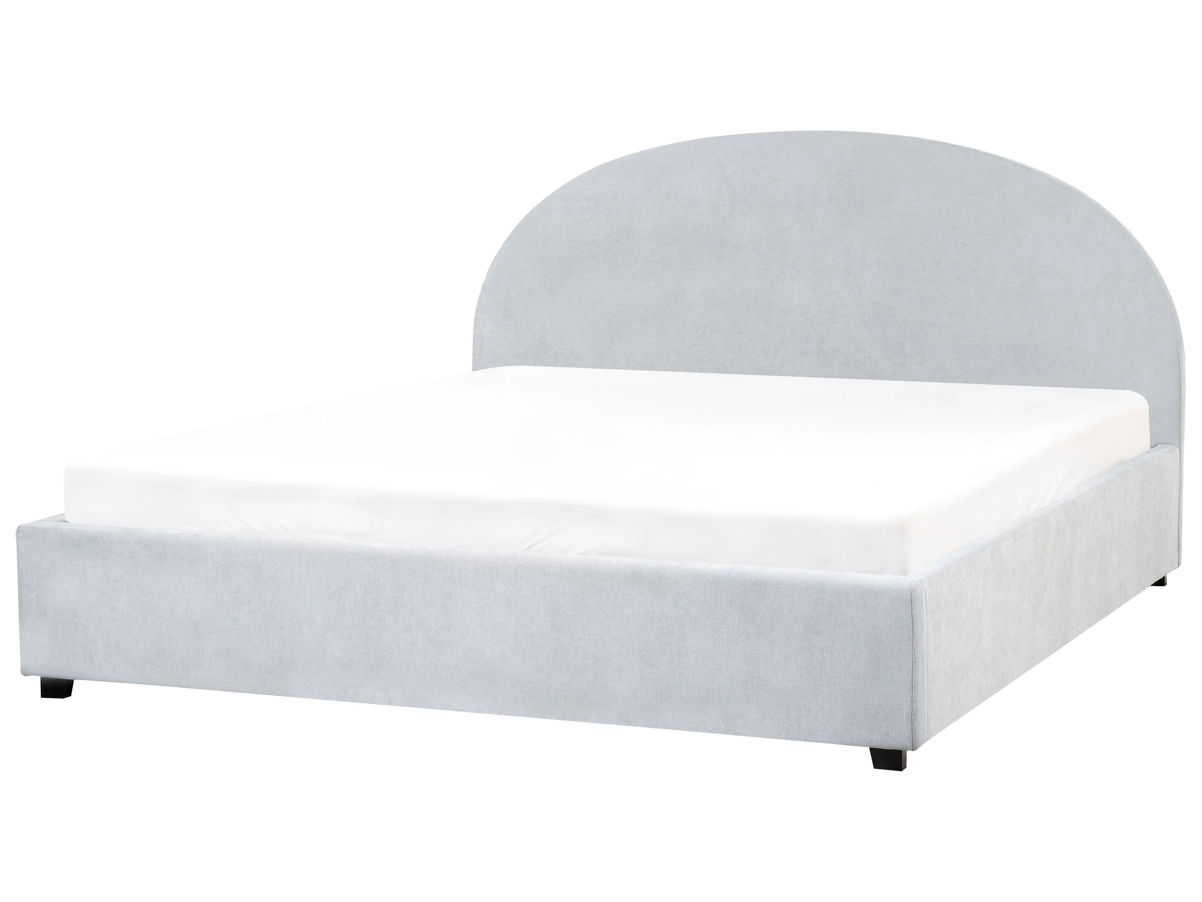 Bed met opbergruimte Chenille VAUCLUSE 180 x 200 cm Lichtblauw