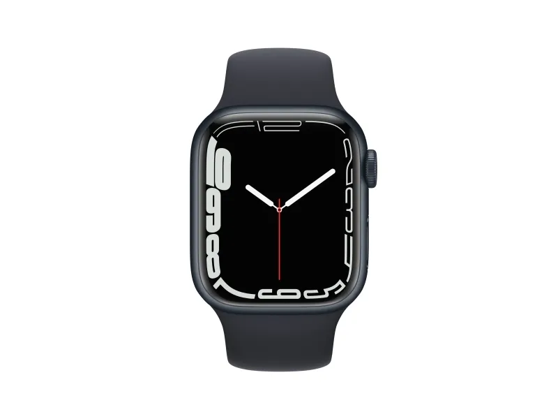 [OUTLET] - Apple Watch Series 7 (GPS) - 41 mm - blå aluminium - smart ur med sportsbånd - fluoroelastomer - afgrundsblå - båndstørrelse: Almindelig - 32 GB - Wi-Fi, Bluetooth - 32 g