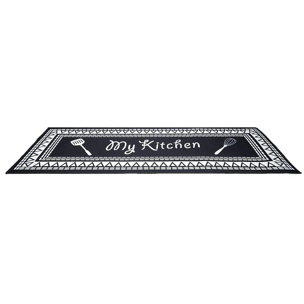 Tapis de cuisine My Kitchen noir et blanc 50x120cm
