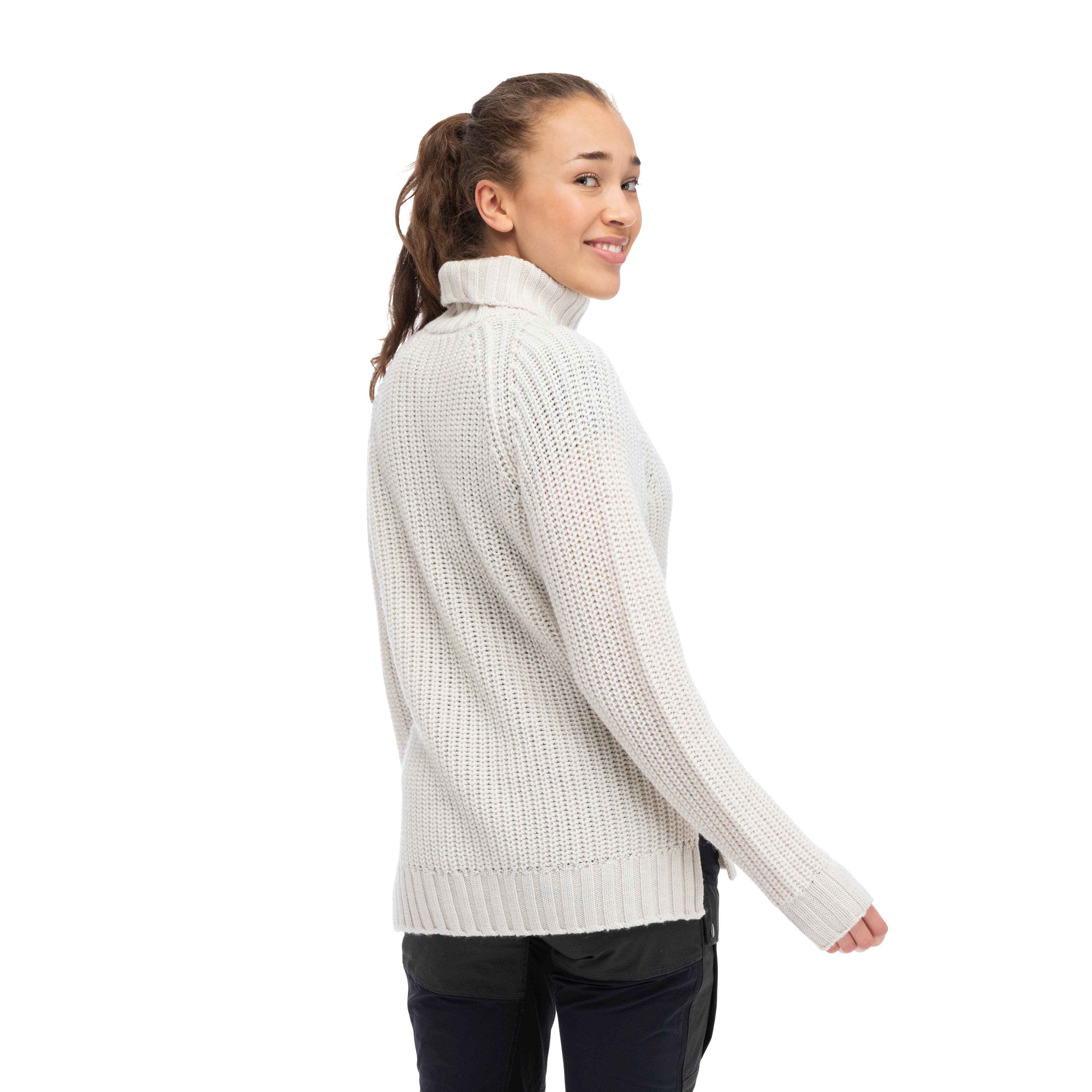 Nordmarka Merino High Neck Jumper Women Vanilla White