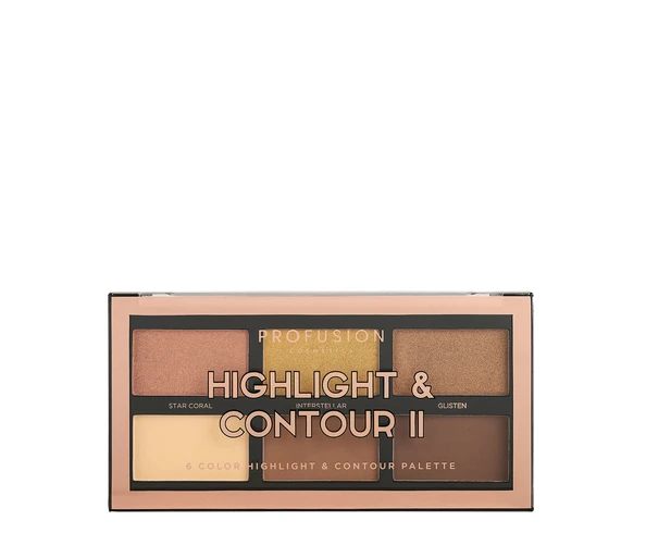 PROFUSION Highlight & Contour II 6 Color Highlight & Contour Palette