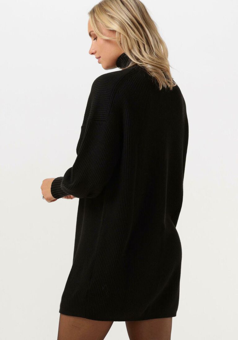 CALVIN KLEIN zwarte calvin klein mini jurk woven label loose sweater dress
