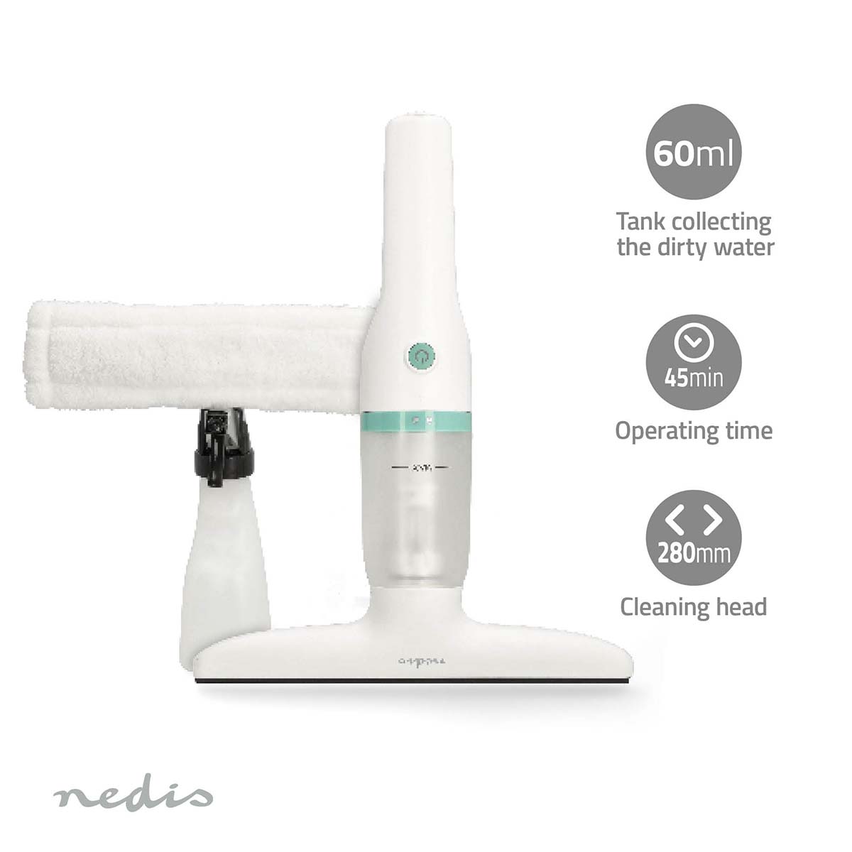 Nedis VCWI230WT Electrische Ruitenreiniger - Wit