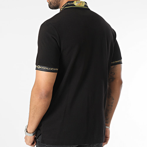 Polo Manches Courtes Logo Chain 75GAGT01 Noir Doré