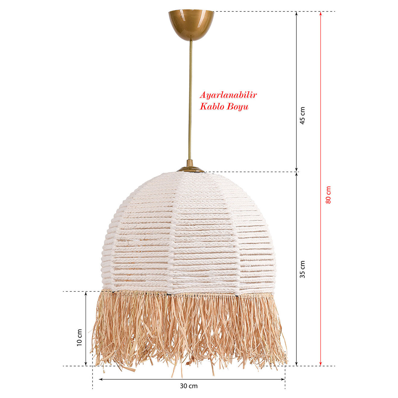 Opviq Suspension TM222 blanche - D.30x80 cm