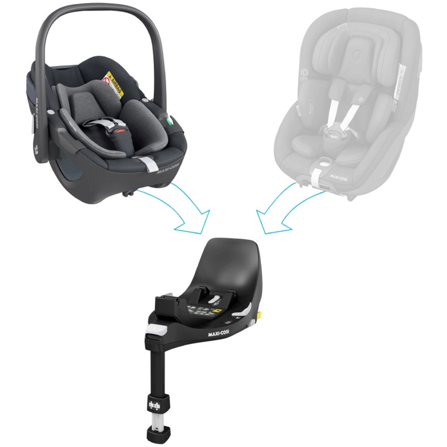 MAXI COSI Set Babyschale Pebble 360 Essential Blue plus Basisstation FamilyFix 360