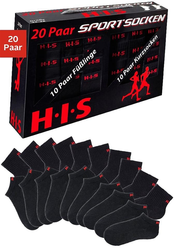H.I.S Kurzsocken Set, 20 Paar tlg. und Sneakersocken mit Frottee