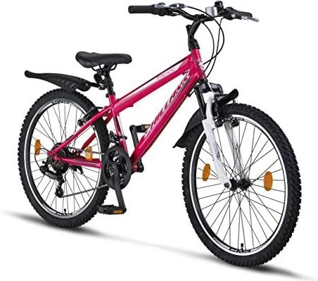Chillaxx - Bike Escape Premium - Mountainbike - Roze-Wit - 24 inch - 21 Versnellingen