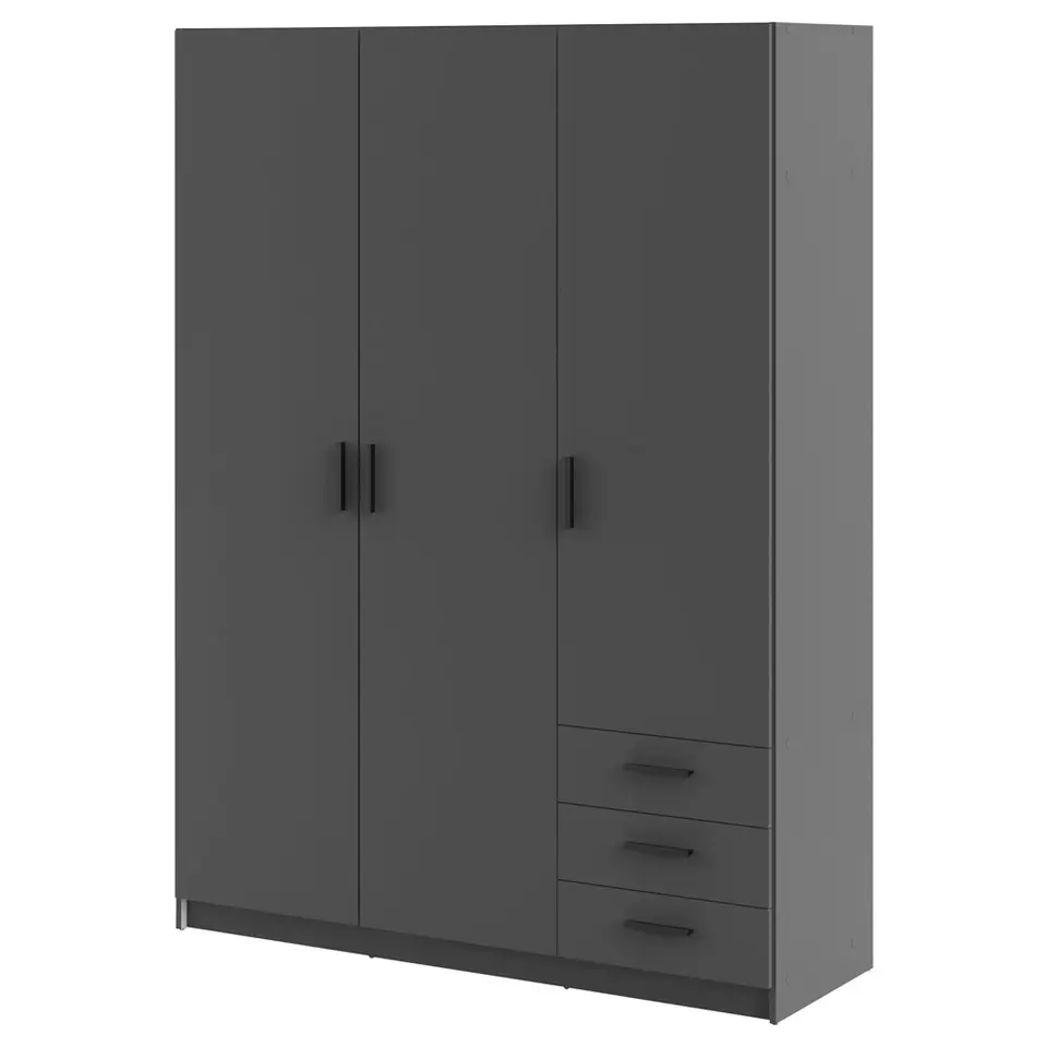 Kledingkast Sprint 3-deurs - antracietkleur - 200x147x50 cm