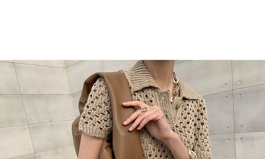 Coris - Polotop met korte mouwen en losse gebreide stof