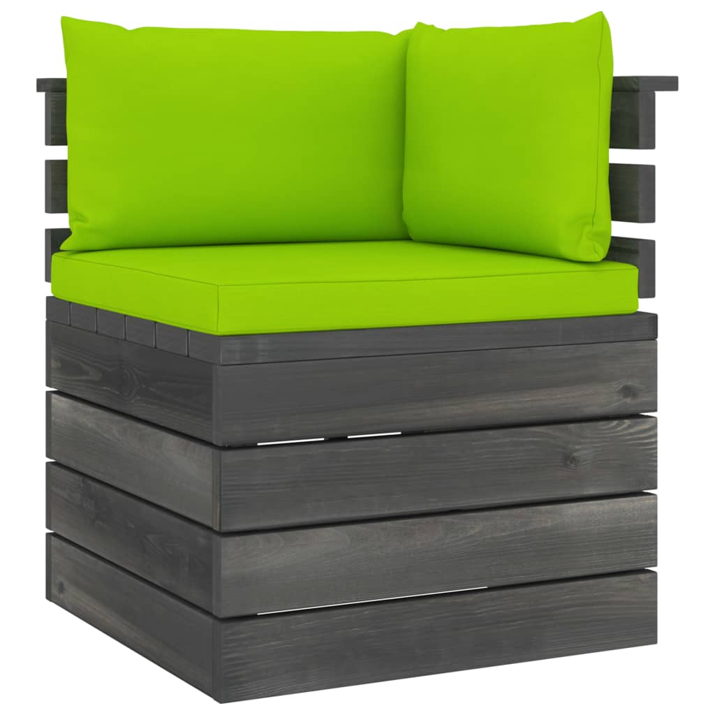 Salon de jardin palette meuble d'extérieur ensemble de mobilier 6 pièces avec coussins bois de pin massif