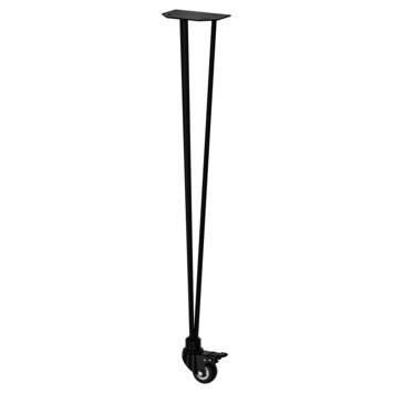 Duraline tafelpoot draad zwart 72 cm met wiel