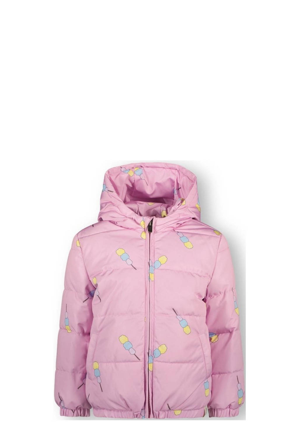 The New Chapter gewatteerde winterjas met all over ijsjes print roze