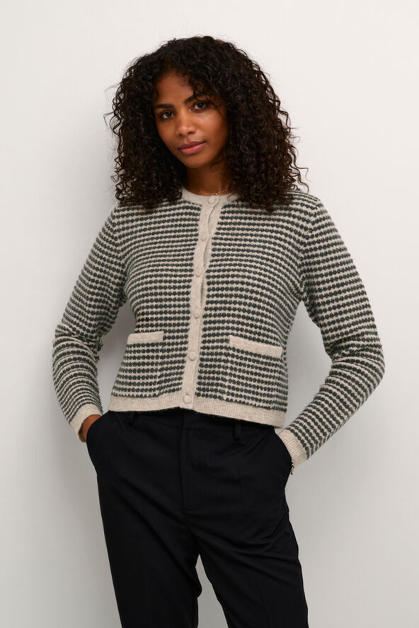 Kaffe KAellery Knit Cardigan Feather gray/ black structure