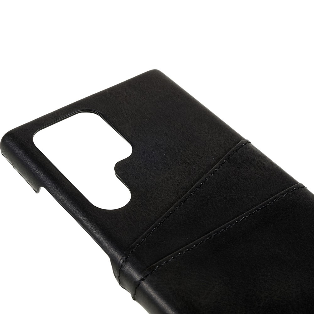 Samsung Galaxy S24 Ultra Leder Hülle Snap Case   Kartenfach - Schwarz