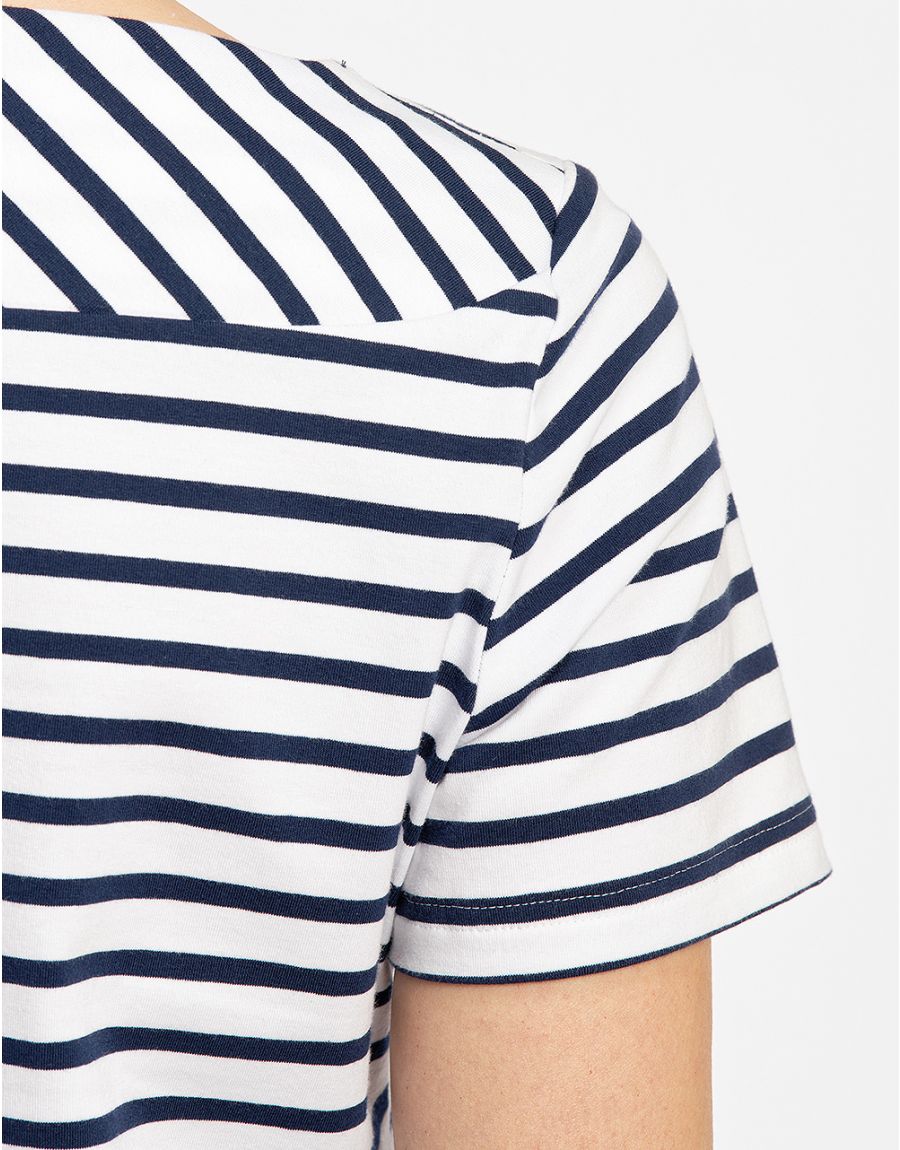 T-shirt rayé bleu et blan