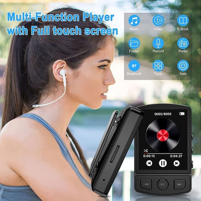 64GB Bluetooth MP3 MP4 musikvideoafspiller FM-radio 1,77-tommer skærm