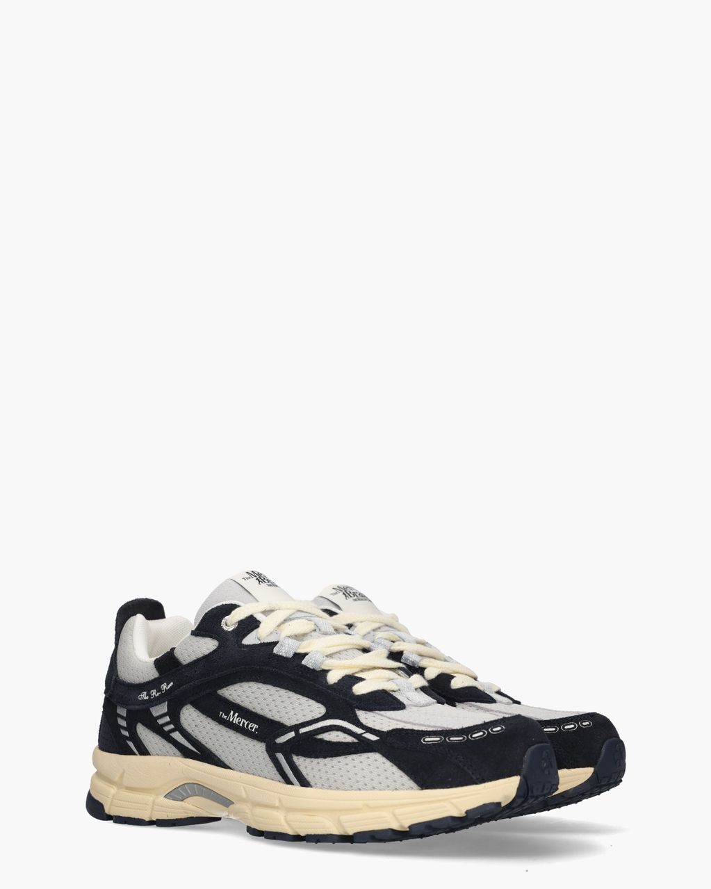 Mercer Amsterdam The Re-Run Vintage Lichtgrijs/Donkerblauw Herensneakers