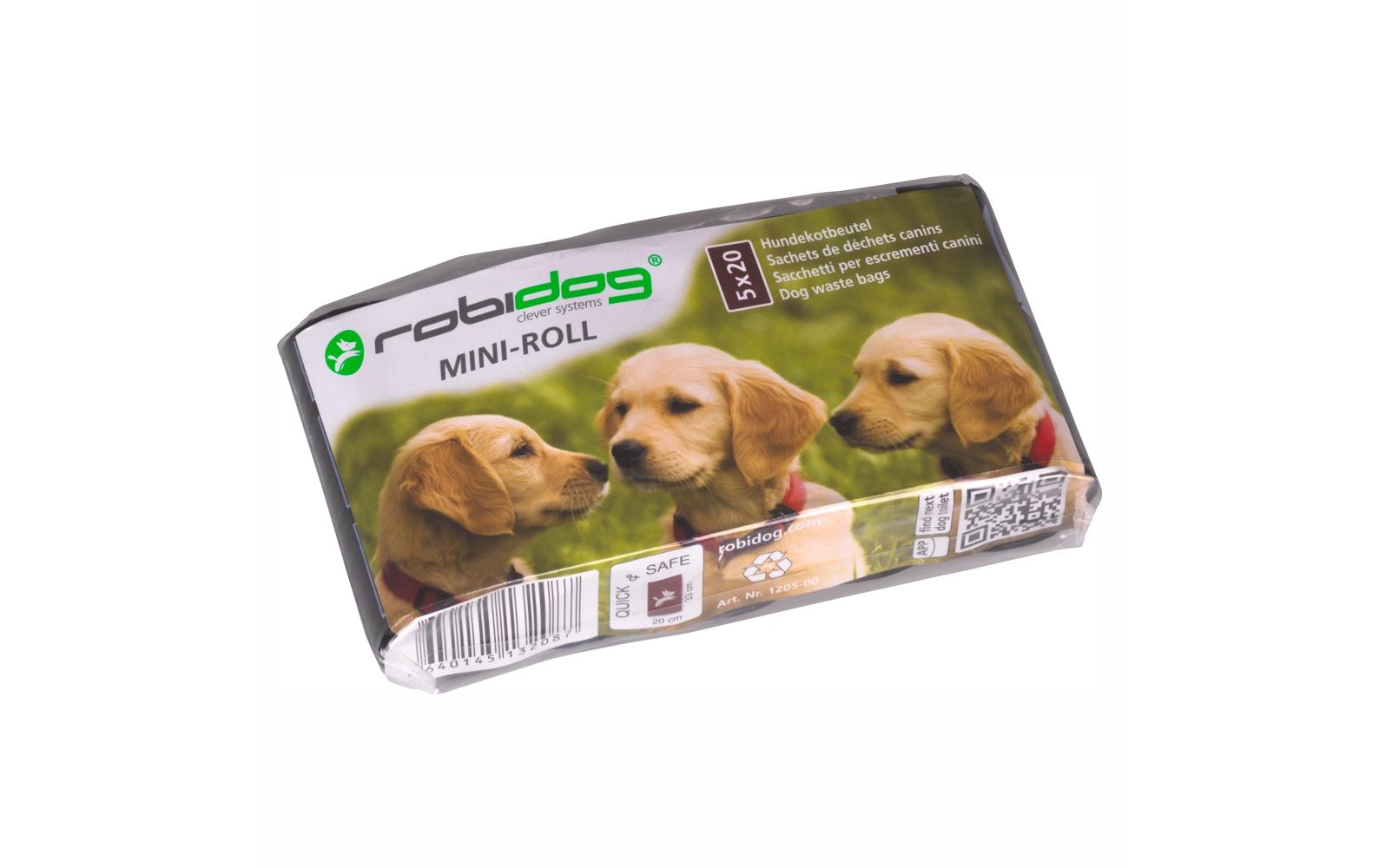 Hundekotbeutel Mini-Roll braun, 5 x 20 BeutelAbfallbeutel für Hundekot