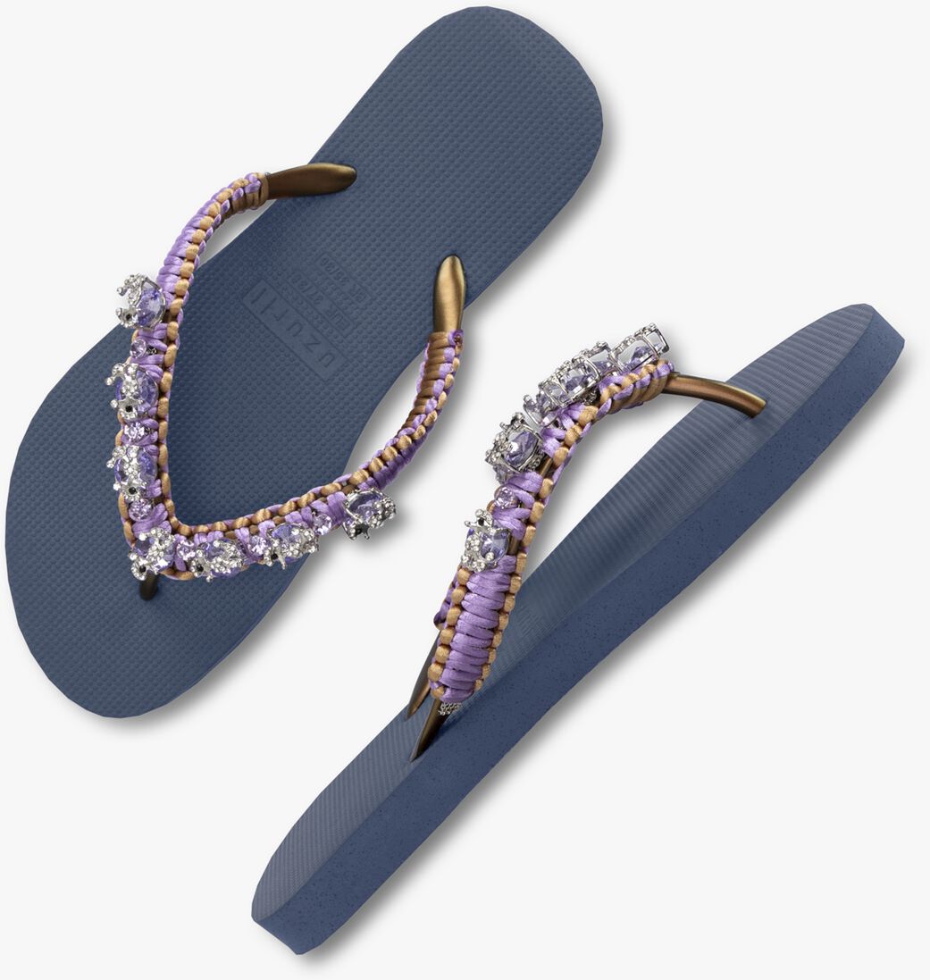 UZURII blauwe uzurii teenslippers marcrame poodle doodle