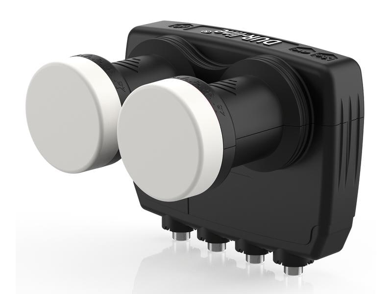 Satelliten TV Zubehör LNB Monobloc Quad Dure-line Kompaktes LNB für gleichzeitigen Satellitenempfang von z.B. ASTRA 19.2° Ost und HOTBIRD 13° Ost (6°)