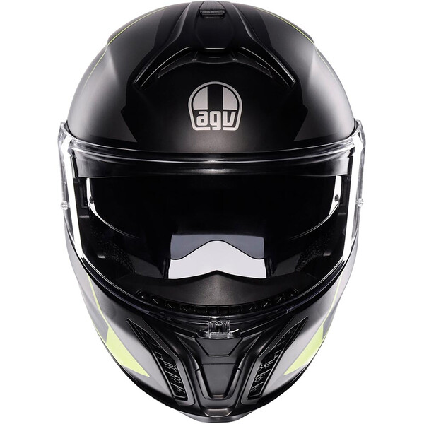 AGV - Casque Tourmodular Perception Noir Mat / Jaune fluo
