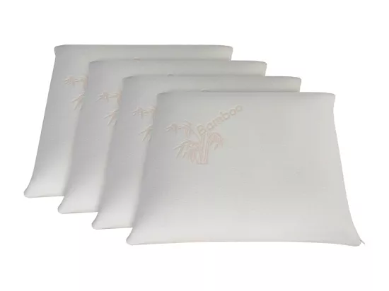 OLYMPE LITERIE | Lot de 4 oreillers 60x60 cm BAMBOO | Mousse avec mémoire de forme