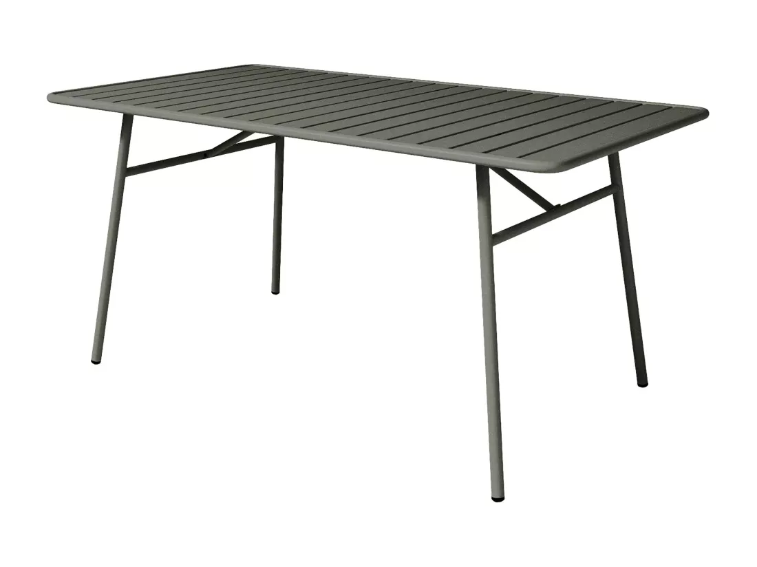 Salle à manger de jardin en métal : la table L.160 cm et 6 fauteuils - Gris anthracite - BIRMOS de MYLIA