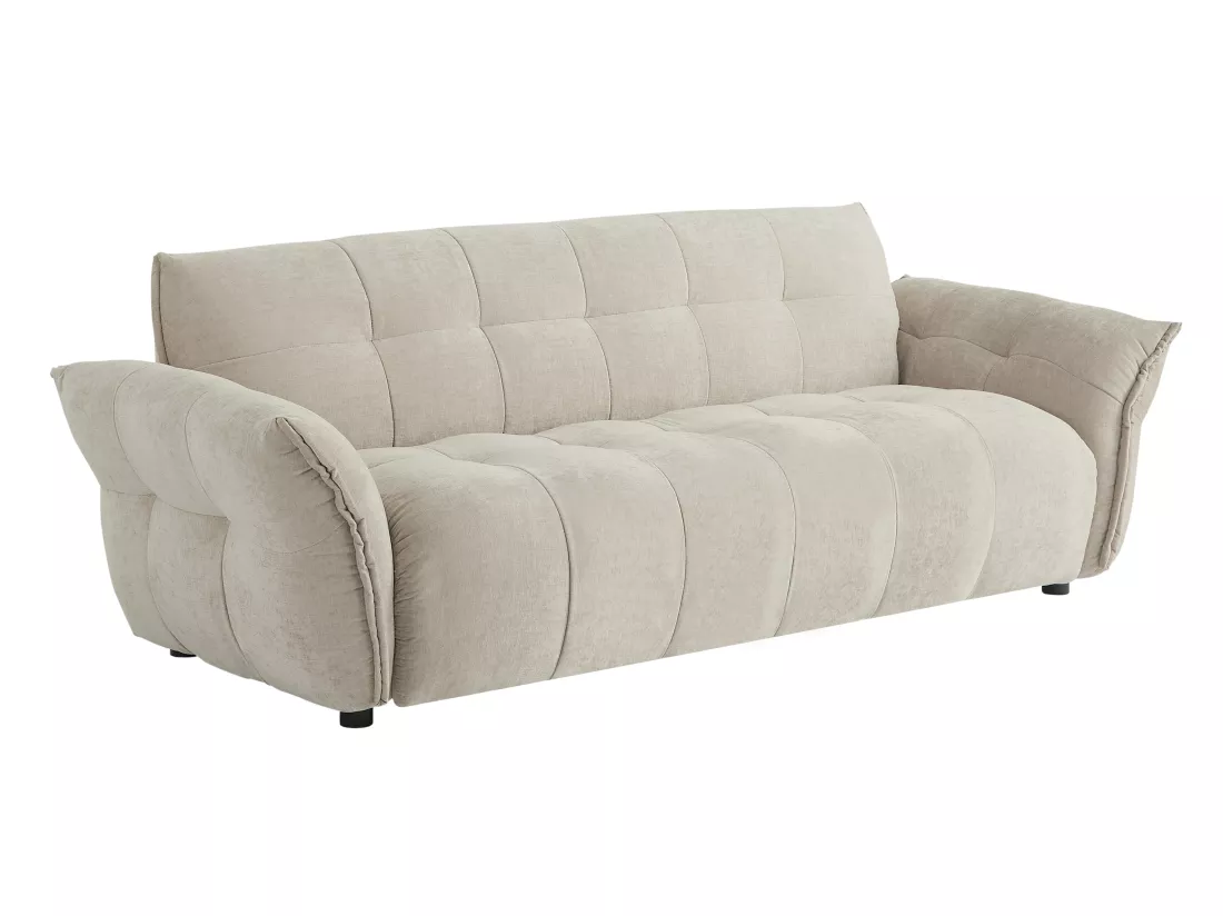 Canapé 3 places et 2 places en tissu chiné beige NAPIZO