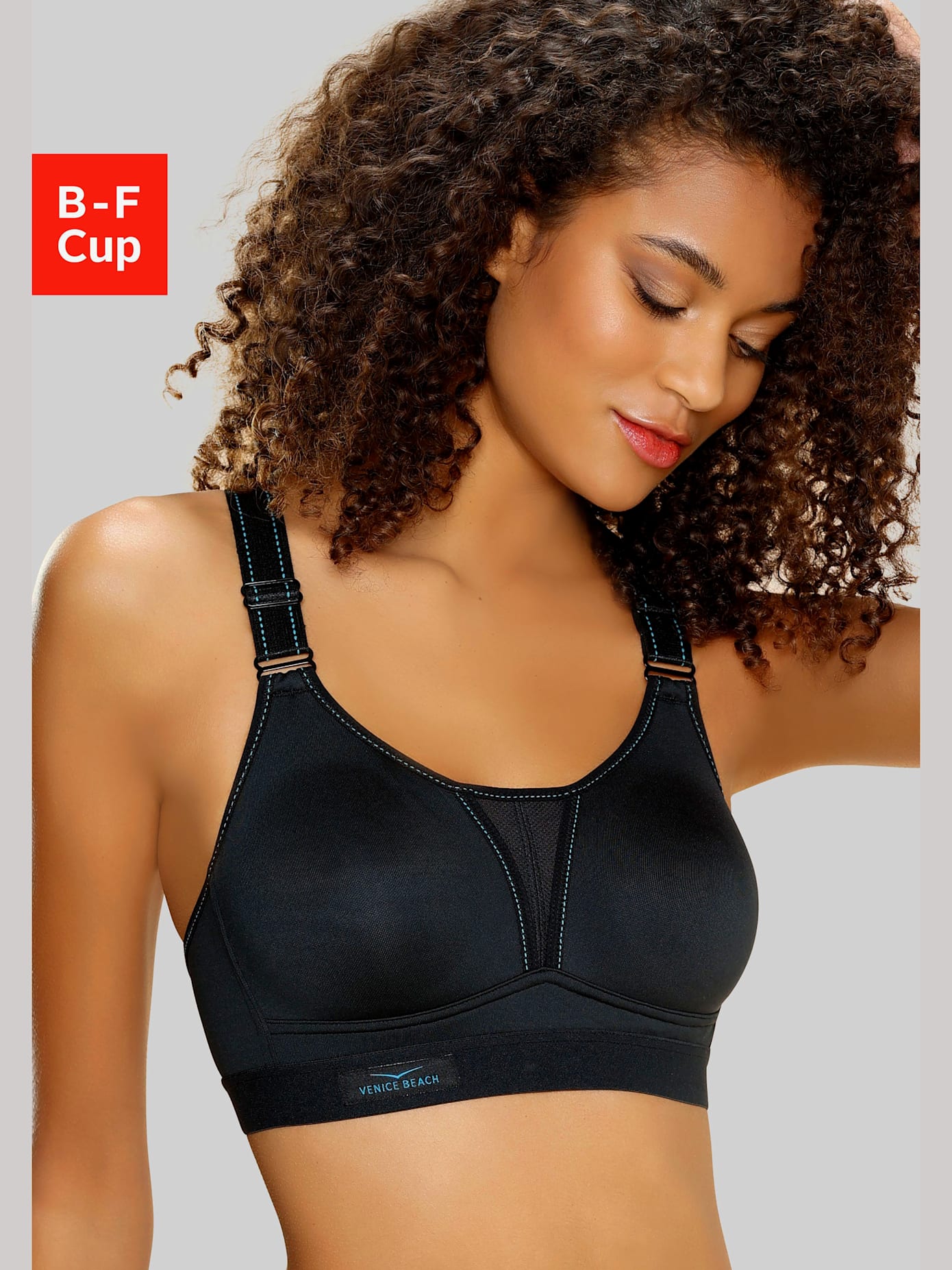 Soutien-gorge de sport, bonnets préformés sans couture et dos rayé sportif