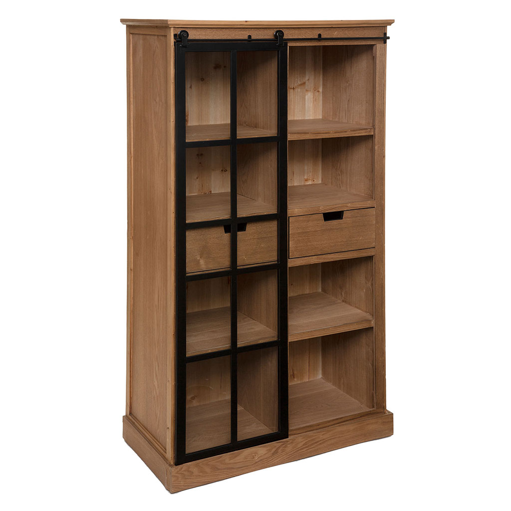 Vitrine 2 tiroirs verrière 80x150x40cm