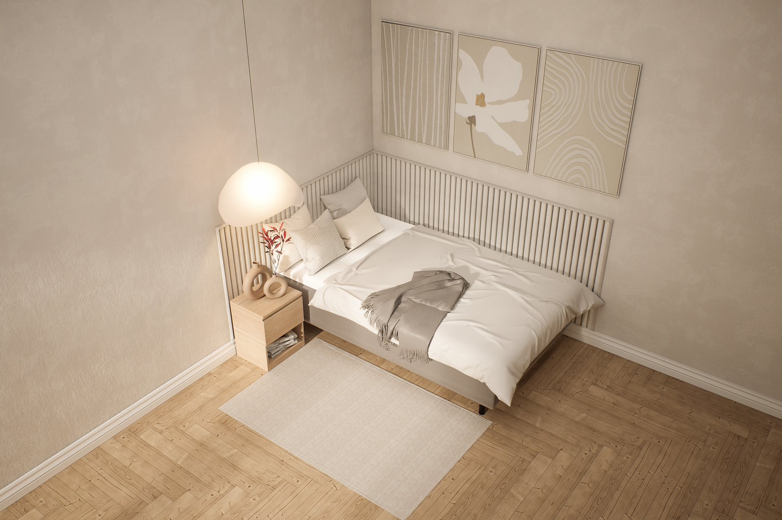 Premium 10 rammeseng Tekstil Storm 09 beige. Medium liggekomfort, Premium 10 overmadrass og runde sorte 15 ben.