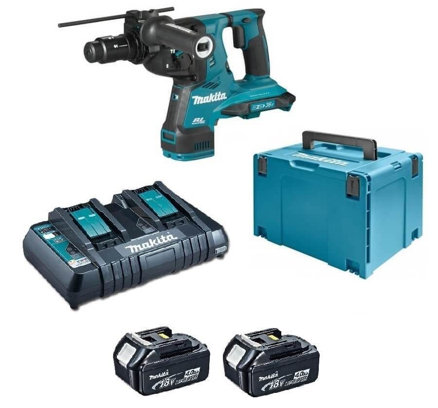 Makita DHR281PMJ 36V (2x18V) SDS-plus combihamer set (2x4.0Ah) in Mbox