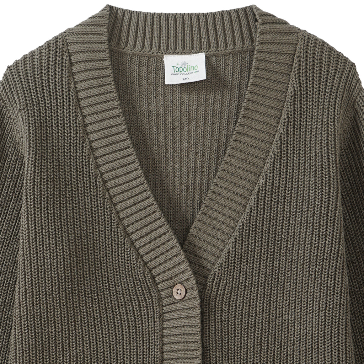 Topolino Pure Collection Jungen Strickjacke mit Raglanärmeln oliv