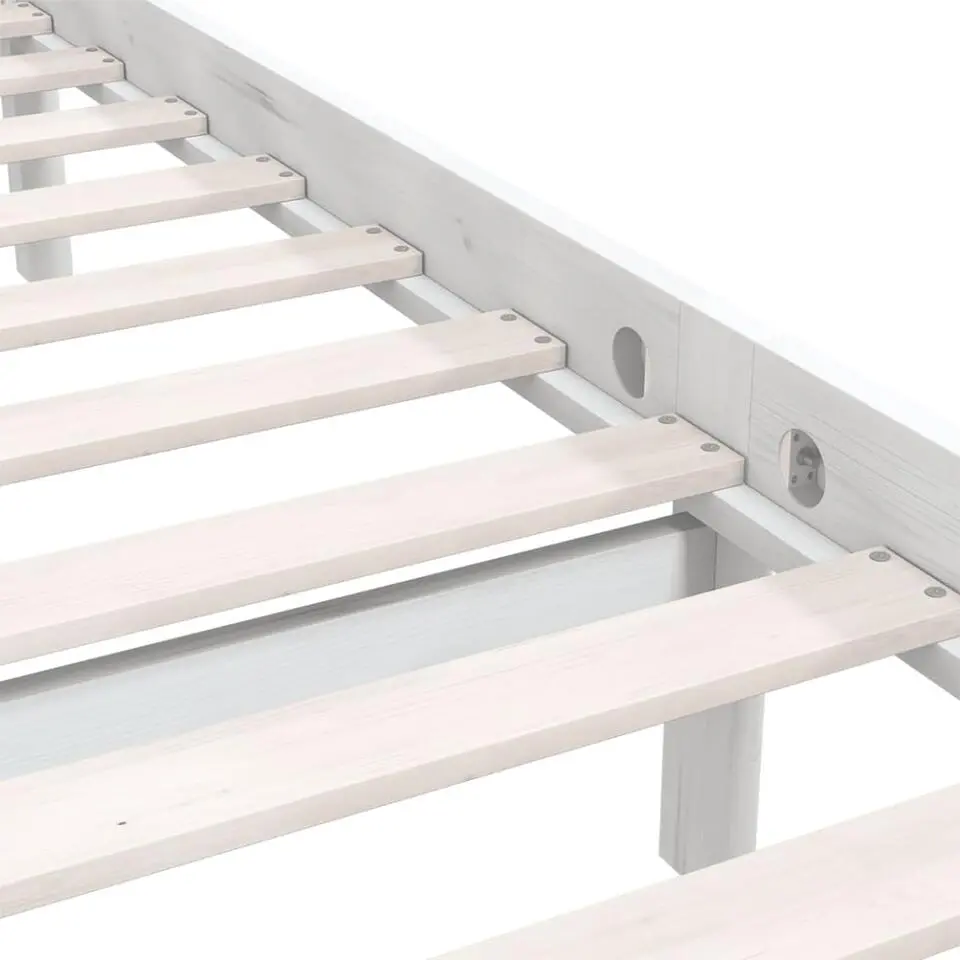 vidaXL - Klein Tweepersoonsbed frame - Wit - Massief grenenhout - 140x200 cm