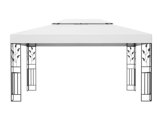 Tonnelle avec double toit 3x4 m Blanc
