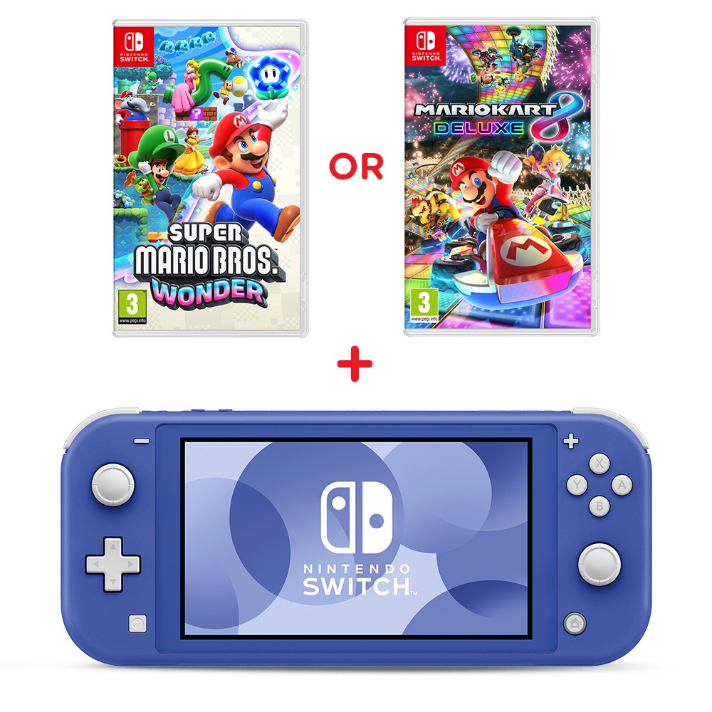 Nintendo Switch Lite Blau & Spiel auswählen