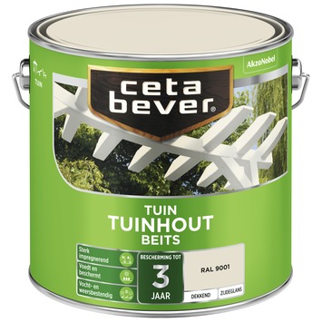 CetaBever Tuinhoutbeits dekkend RAL 9001 zijdeglans 2,5 L