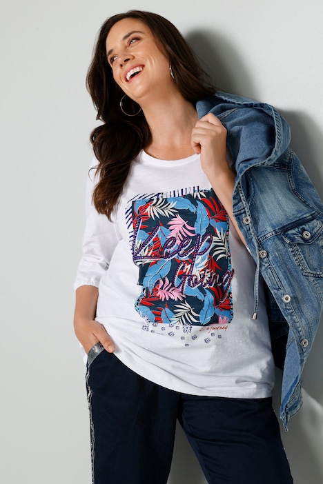 T-Shirt, Druck, 3/4-Ärmel