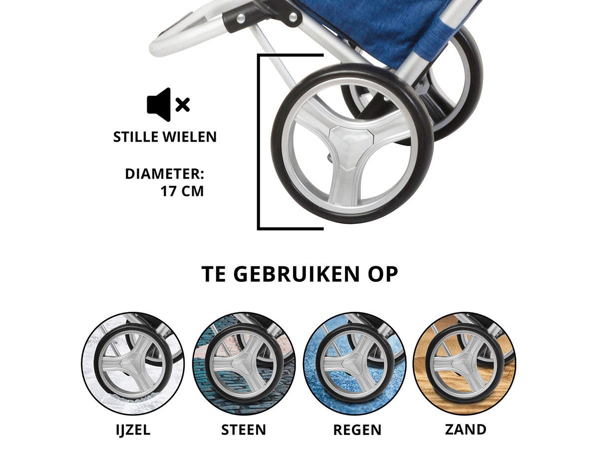 Cruiser 45 liter opvouwbare boodschappentrolley - Blue