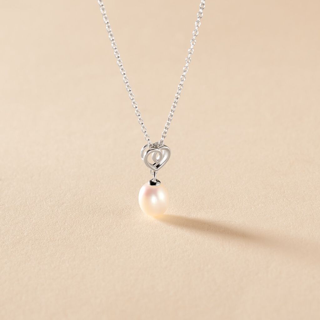 Collier Miley Argent Blanc Perle De Culture
