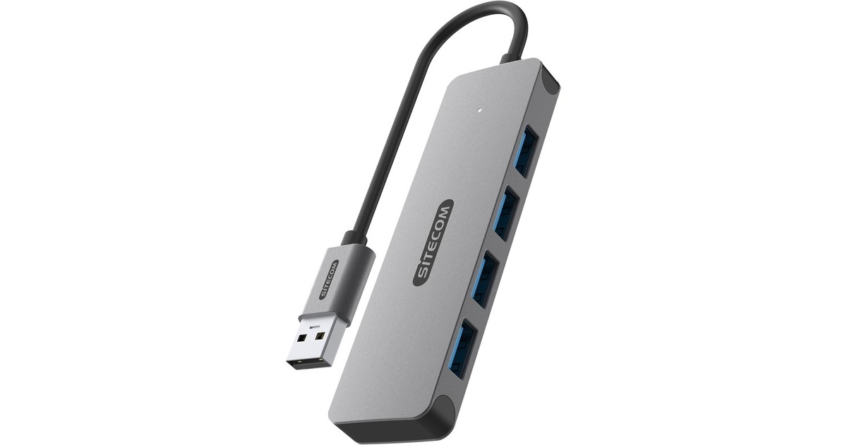 SitecomUSB-A naar 4x USB-A usb-hub  (Grijs)