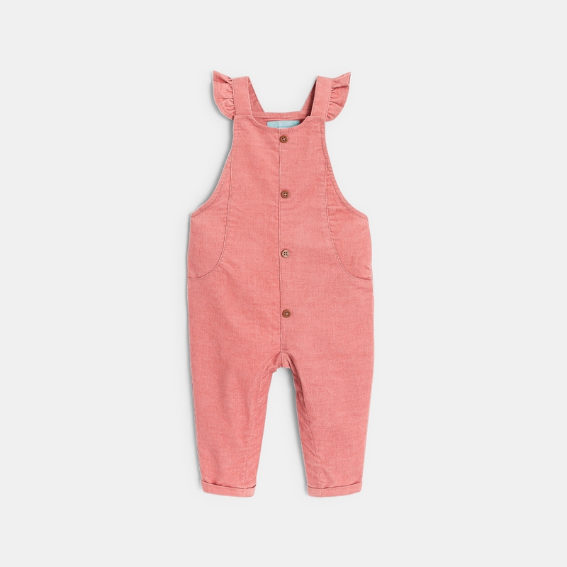 Combinaison courte paons rose bébé fille