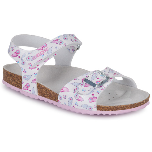 Geox - J ADRIEL GIRL - Blanc / Argenté