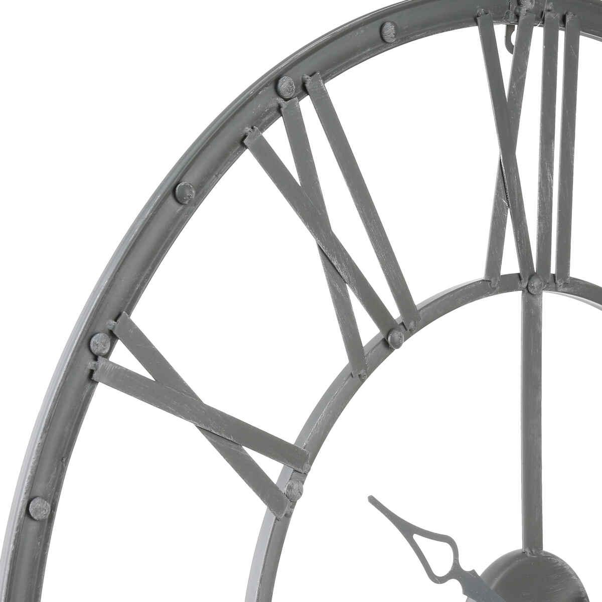 PENDULE METAL VINTAGE GRIS D.70CM
