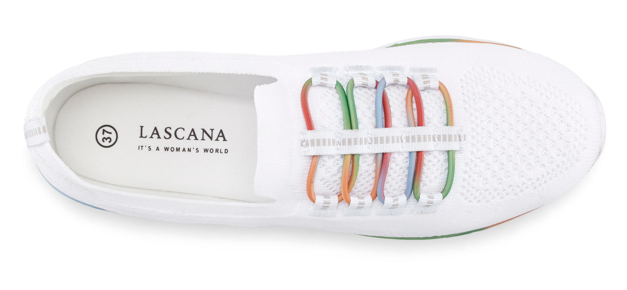 LASCANA Sneaker »Slipper, Halbschuh, leichtes Meshmaterial«  zum Reinschlüpfen mit elastischen Schnürbändern VEGAN