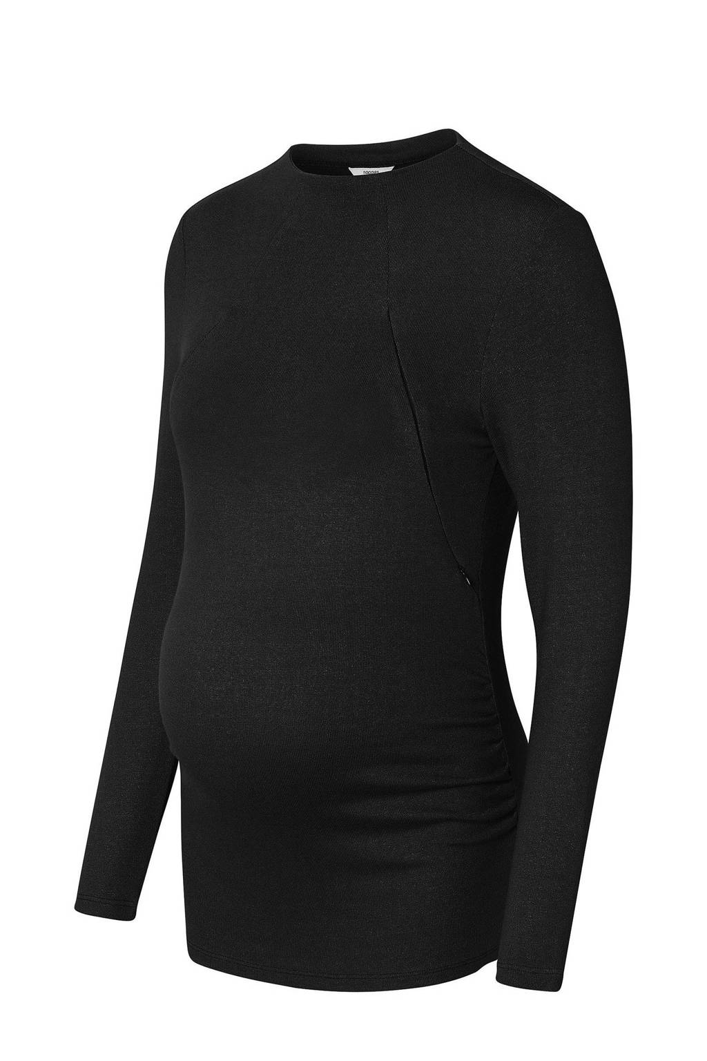 Noppies zwangerschaps- en voedingslongsleeve Rosa zwart