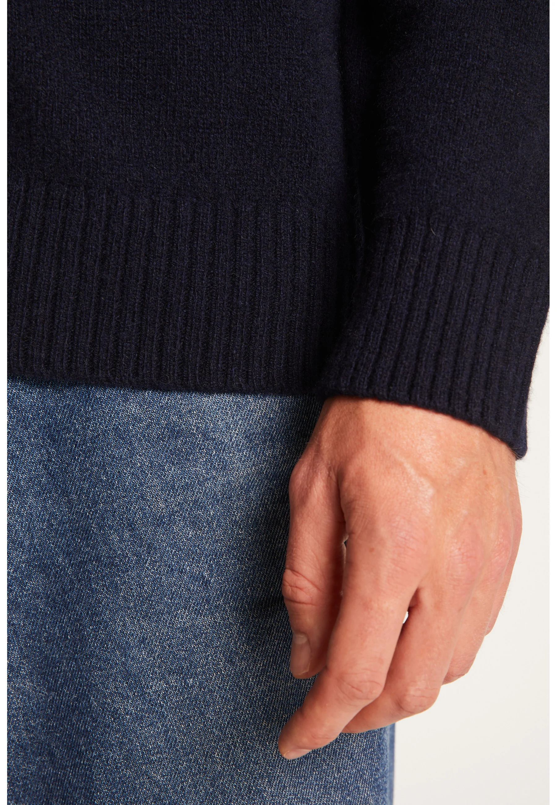 TIAGO - Pull col montant en cachemire mélangé | Bleu