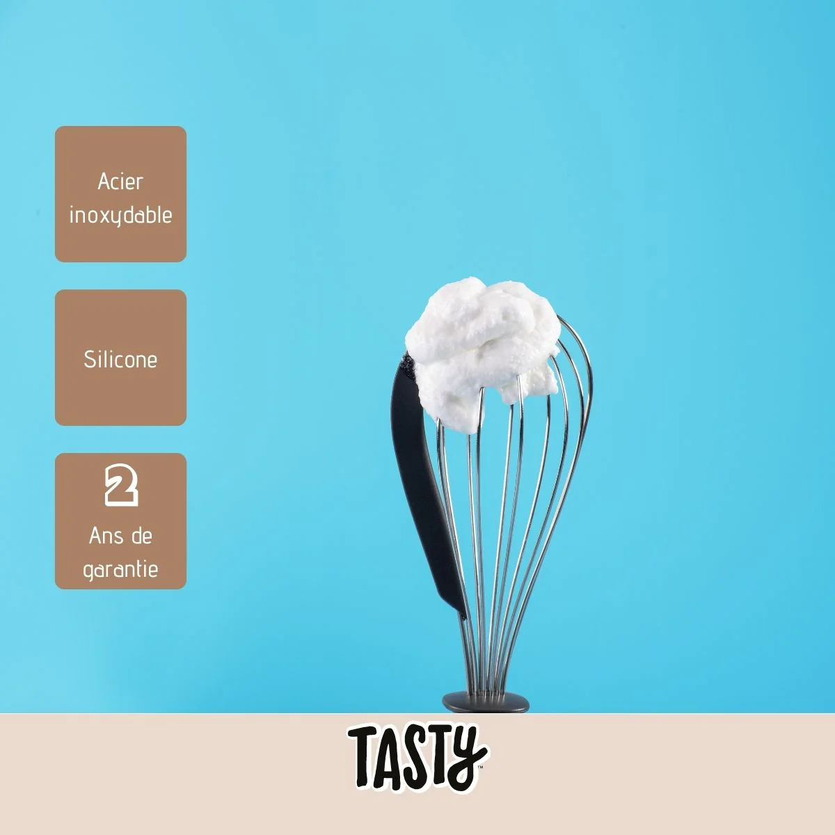 Fouet de cuisine et pâtisserie en inox avec spatule 31,5 cm Core Tasty