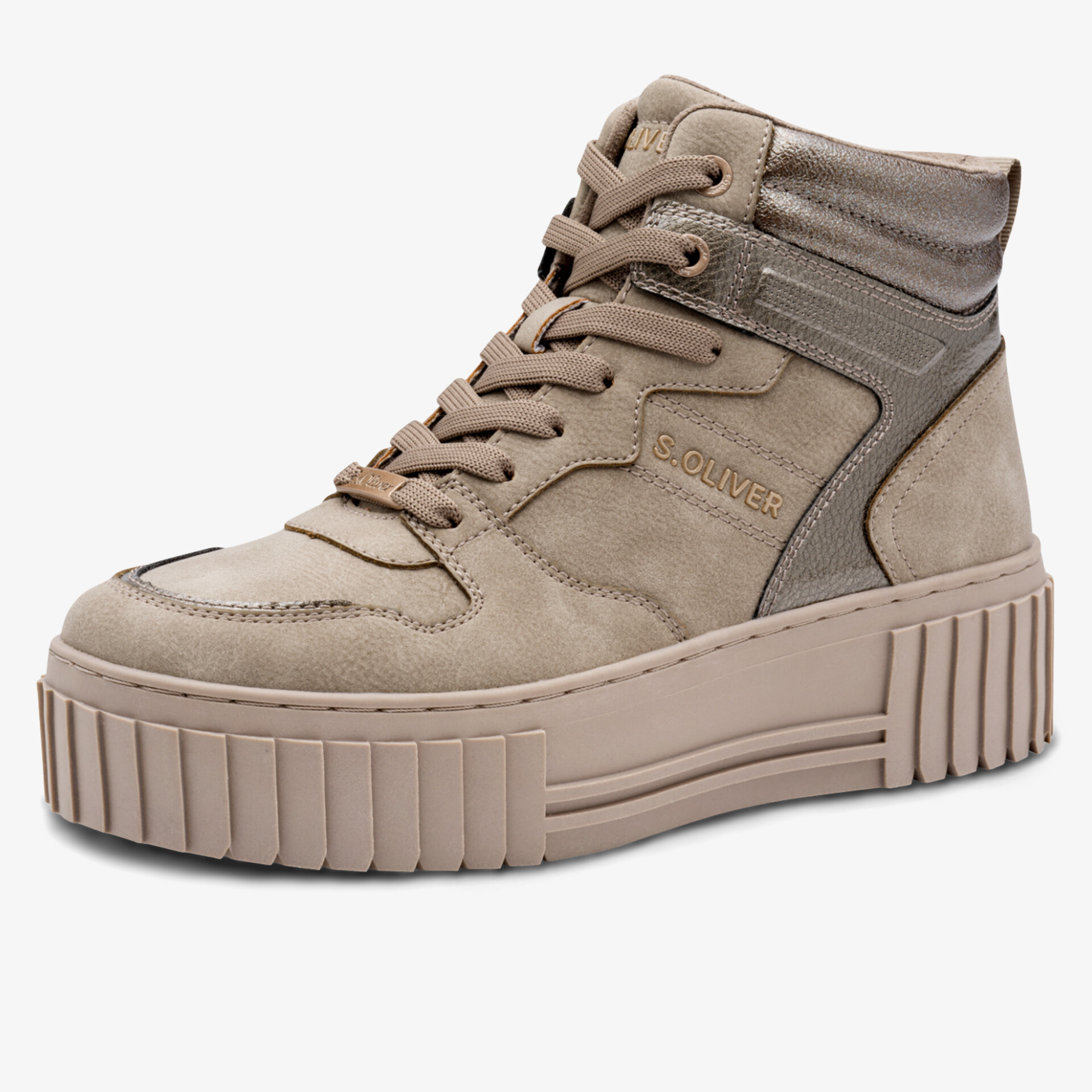 s.Oliver Damen Schnürstiefeletten beige